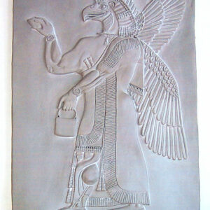 Sculpture Anne Noël - Bas relief assyrien (terre crue)